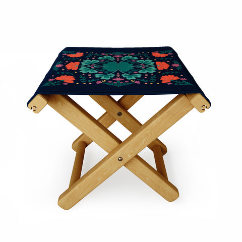 Angela Minca Clovers and flowers Folding Stool