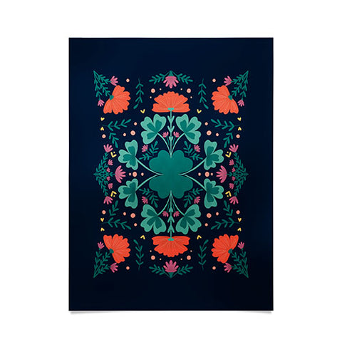 Angela Minca Clovers and flowers Poster