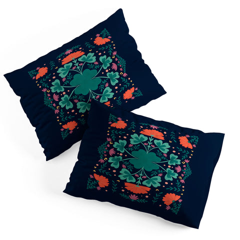 Angela Minca Clovers and flowers Pillow Shams