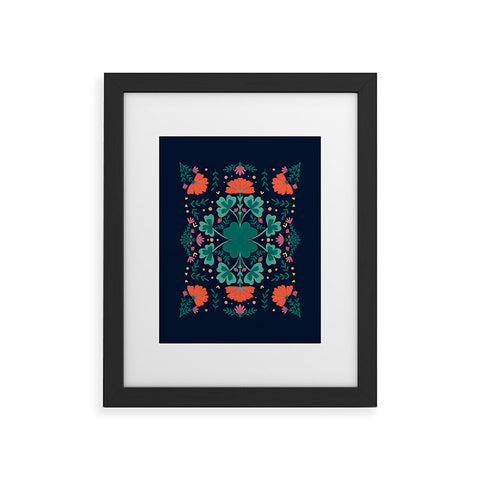 Angela Minca Clovers and flowers Framed Art Print
