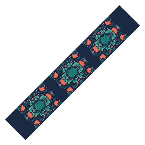 Angela Minca Clovers and flowers Table Runner