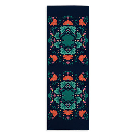 Angela Minca Clovers and flowers Yoga Towel