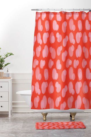 Angela Minca Cute abstract dots Shower Curtain And Mat