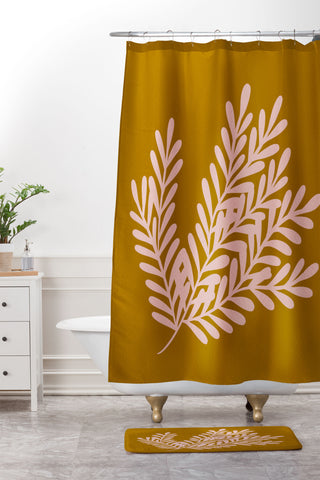 Angela Minca Cute simple branch Shower Curtain And Mat