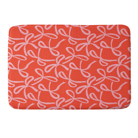 Angela Minca Cute textured coquette bows Memory Foam Bath Mat