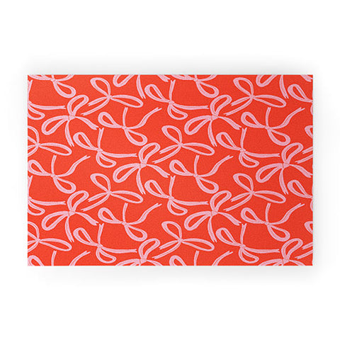 Angela Minca Cute textured coquette bows Welcome Mat