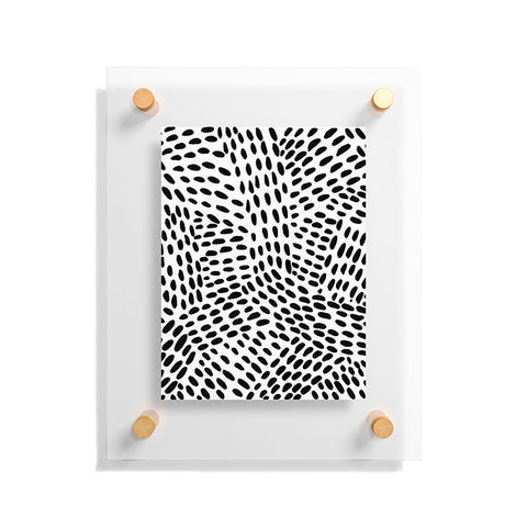 Angela Minca Dot lines black and white Floating Acrylic Print