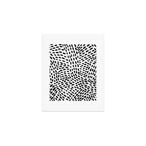 Angela Minca Dot lines black and white Art Print