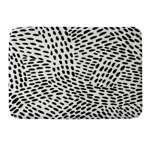 Angela Minca Dot lines black and white Memory Foam Bath Mat