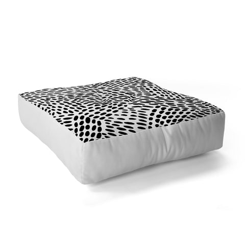 Angela Minca Dot lines black and white Floor Pillow Square
