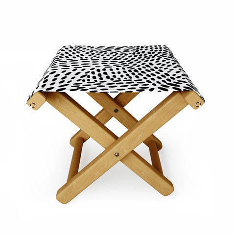 Angela Minca Dot lines black and white Folding Stool