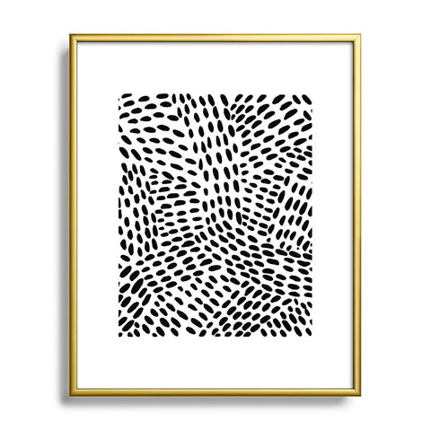 Angela Minca Dot lines black and white Metal Framed Art Print