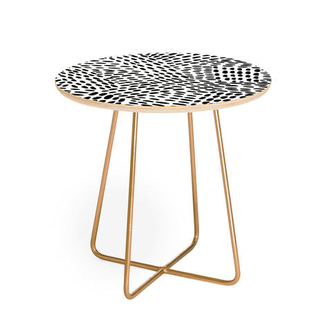 Angela Minca Dot lines black and white Round Side Table