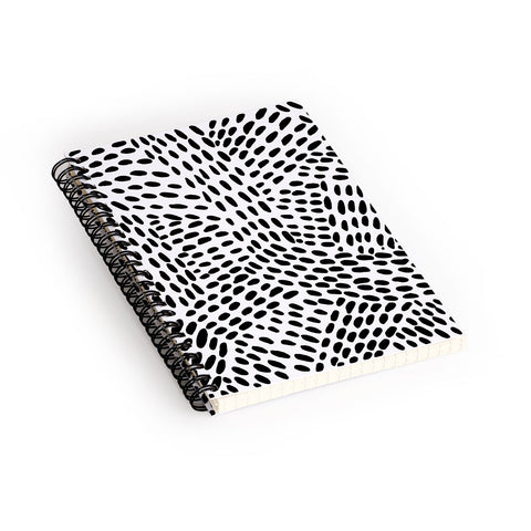 Angela Minca Dot lines black and white Spiral Notebook