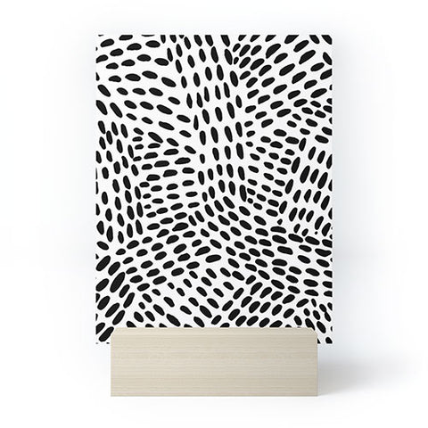 Angela Minca Dot lines black and white Mini Art Print