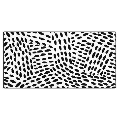 Angela Minca Dot lines black and white Desk Mat