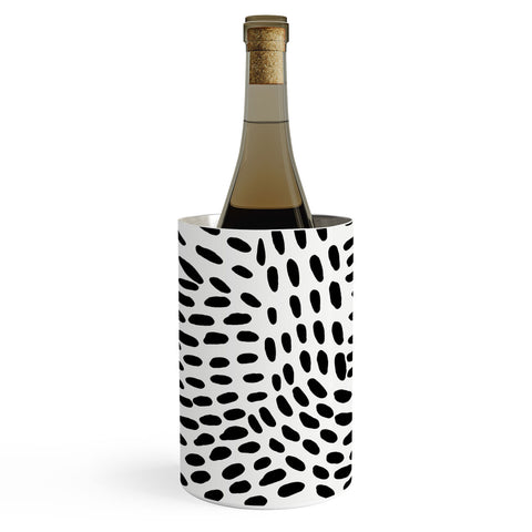 Angela Minca Dot lines black and white Wine Chiller