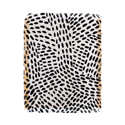 Angela Minca Dot lines black and white Throw Blanket