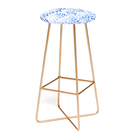 Angela Minca Dot lines blue Bar Stool