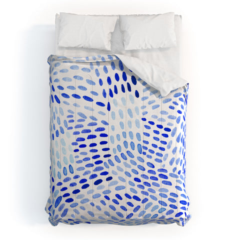 Angela Minca Dot lines blue Comforter