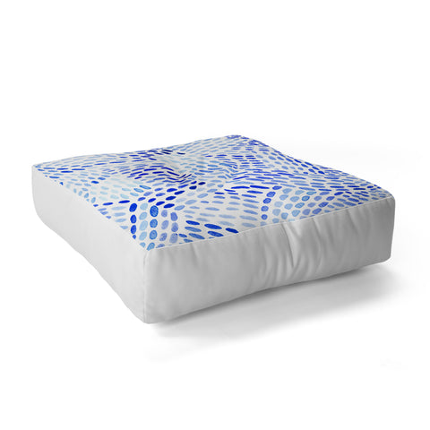Angela Minca Dot lines blue Floor Pillow Square