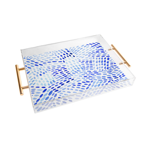 Angela Minca Dot lines blue Acrylic Tray