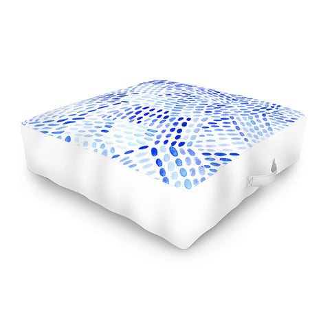 Angela Minca Dot lines blue Outdoor Floor Cushion