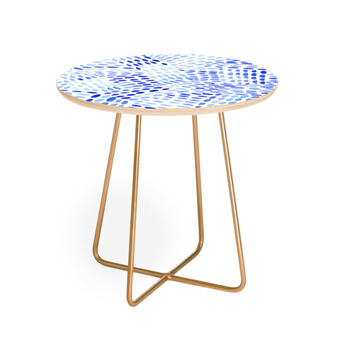 Angela Minca Dot lines blue Round Side Table