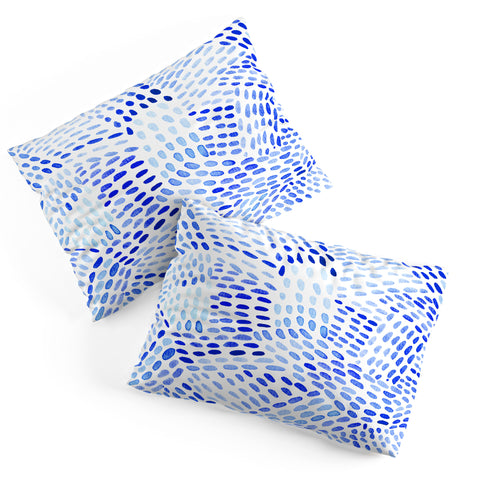 Angela Minca Dot lines blue Pillow Shams