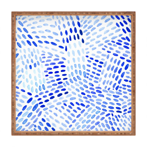 Angela Minca Dot lines blue Square Tray
