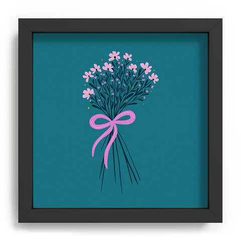Angela Minca Floral bouquet with a bow Recessed Framing Square