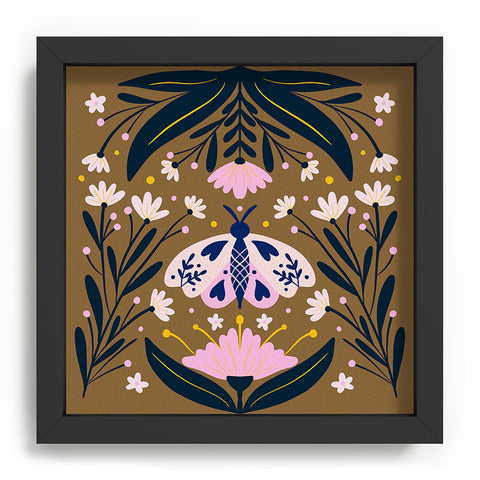 Angela Minca Folk Art Moth Golden Brown Recessed Framing Square