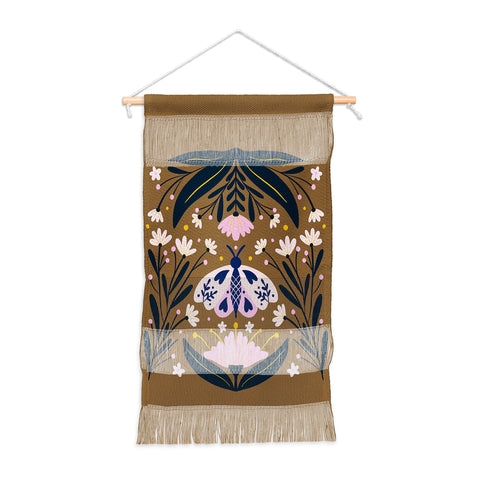 Angela Minca Folk Art Moth Golden Brown Wall Hanging Portrait