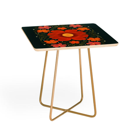 Angela Minca Forest flowers green orange Side Table
