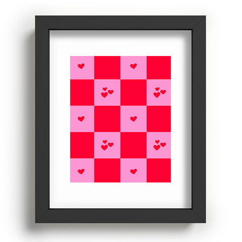 Angela Minca Grid pattern hearts Recessed Framing Rectangle