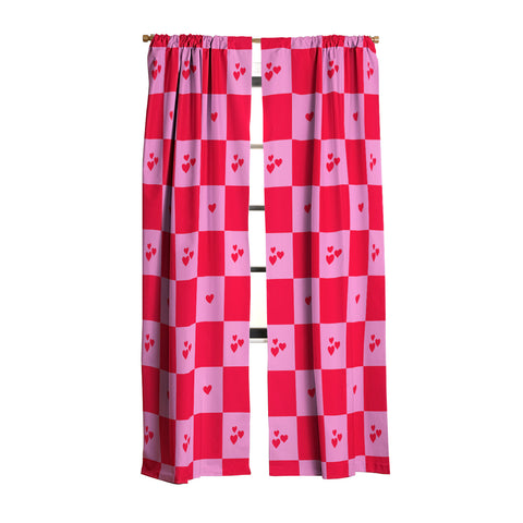 Angela Minca Grid pattern hearts Blackout Non Repeat