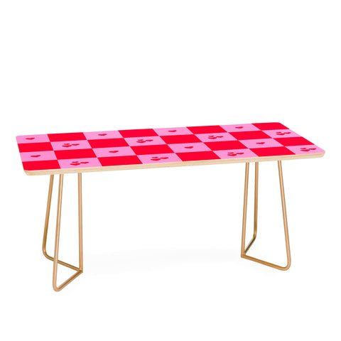 Angela Minca Grid pattern hearts Coffee Table