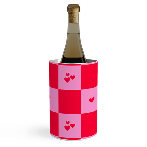 Angela Minca Grid pattern hearts Wine Chiller