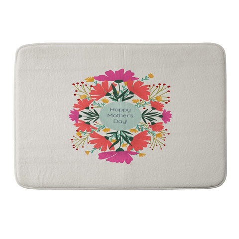 Angela Minca Happy mothers day floral Memory Foam Bath Mat