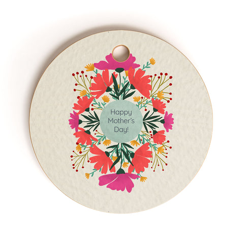 Angela Minca Happy mothers day floral Cutting Board Round