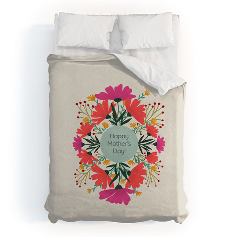 Angela Minca Happy mothers day floral Duvet Cover