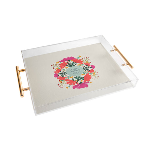 Angela Minca Happy mothers day floral Acrylic Tray