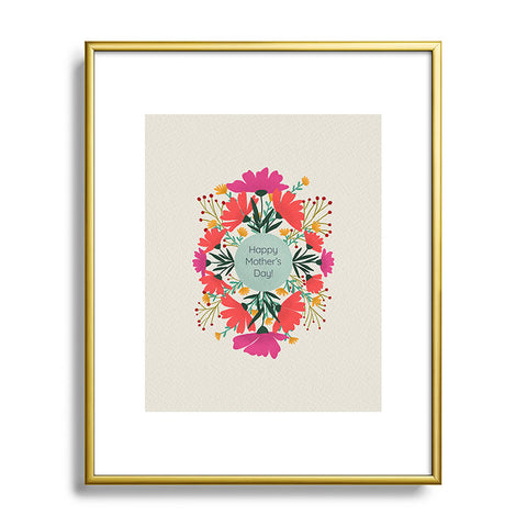 Angela Minca Happy mothers day floral Metal Framed Art Print