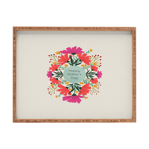 Angela Minca Happy mothers day floral Rectangular Tray