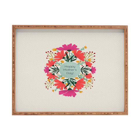 Angela Minca Happy mothers day floral Rectangular Tray