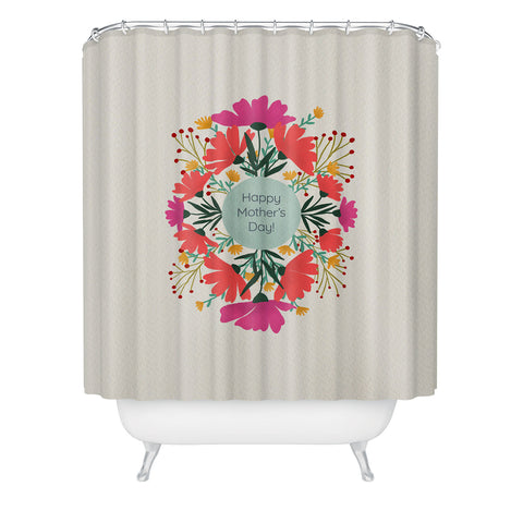 Angela Minca Happy mothers day floral Shower Curtain