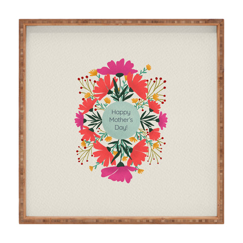 Angela Minca Happy mothers day floral Square Tray