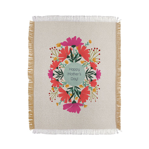 Angela Minca Happy mothers day floral Throw Blanket