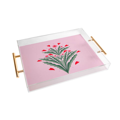 Angela Minca Hearts and flowers Acrylic Tray