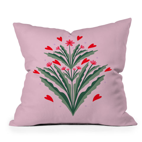 Angela Minca Hearts and flowers Throw Pillow